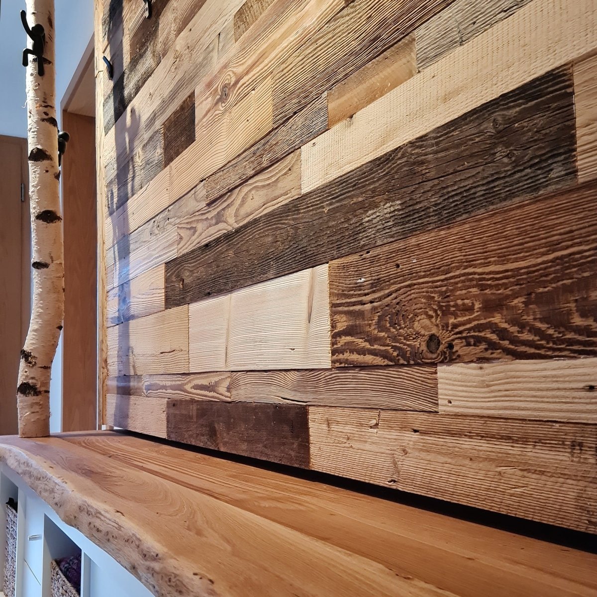 Rivestimento per pareti e soffitti in legno antico 3D autentico