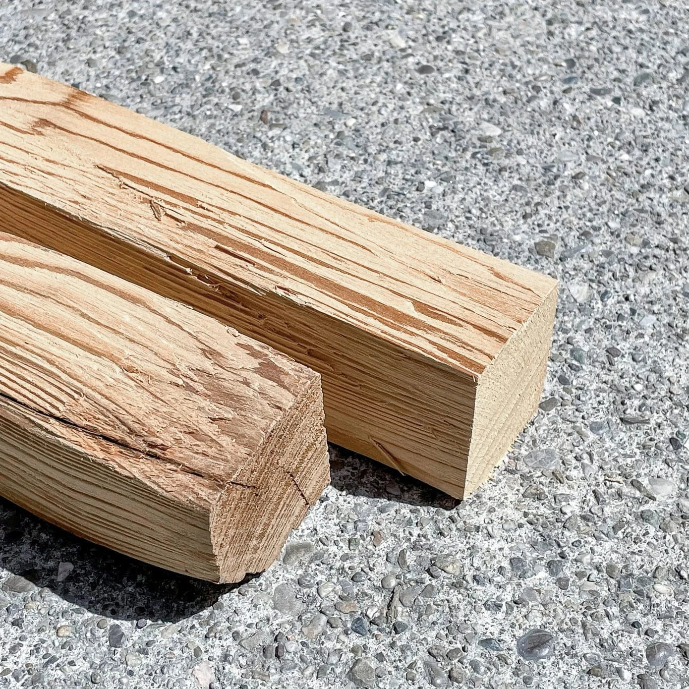 Wood steamed spruce chopped square timber 6x6 cm