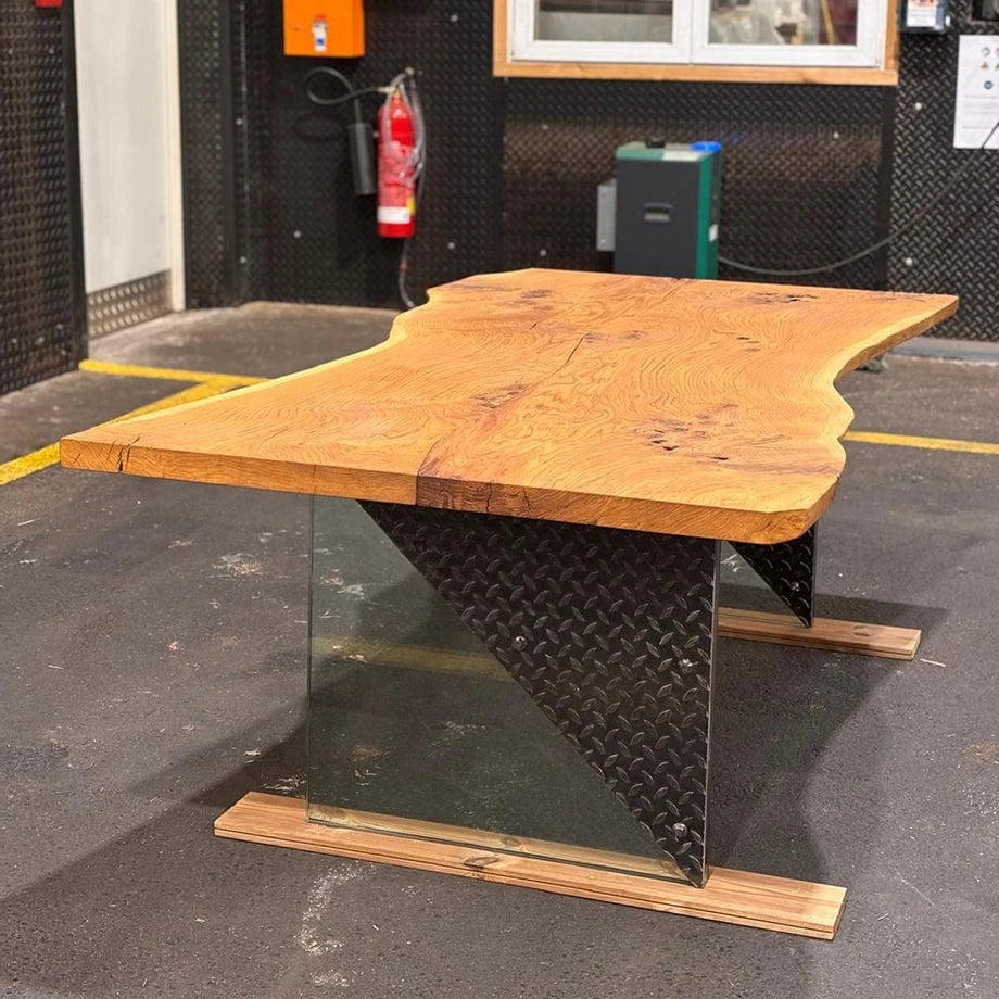 Tavolo i in legno di quercia massello NORBERT 90 x 180 cm -