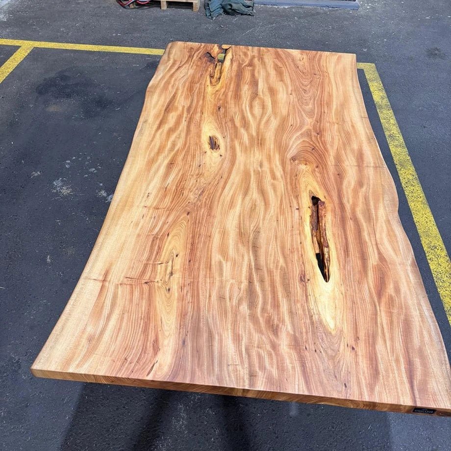 Tavolo i in legno di quercia massello NORBERT 90 x 180 cm -
