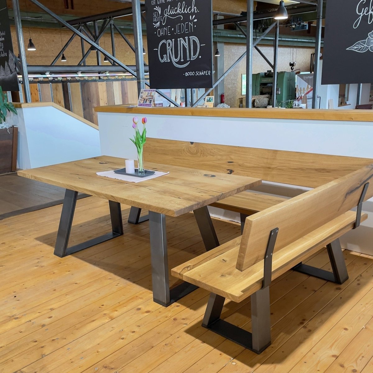 Corner Bench Oak Solid 'Norbert