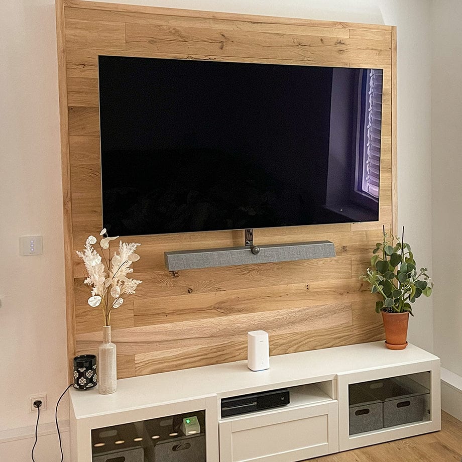 Outlet - Rovere tagliato e spazzolato - Rivestimento per soffitto / Parete soggiorno