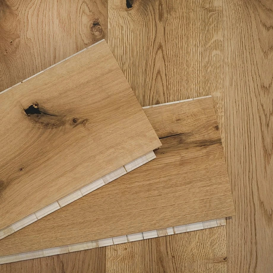 Outlet - Oak flooring wideplank RUSTIC, naturaly oiled 3-layer parquet, brushed