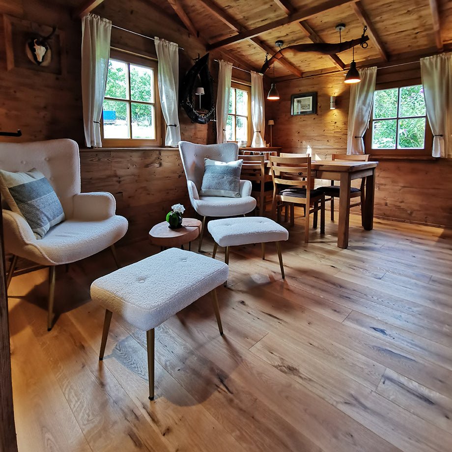 Fußboden Eiche Woody massiv, Large wohnfertig geölt