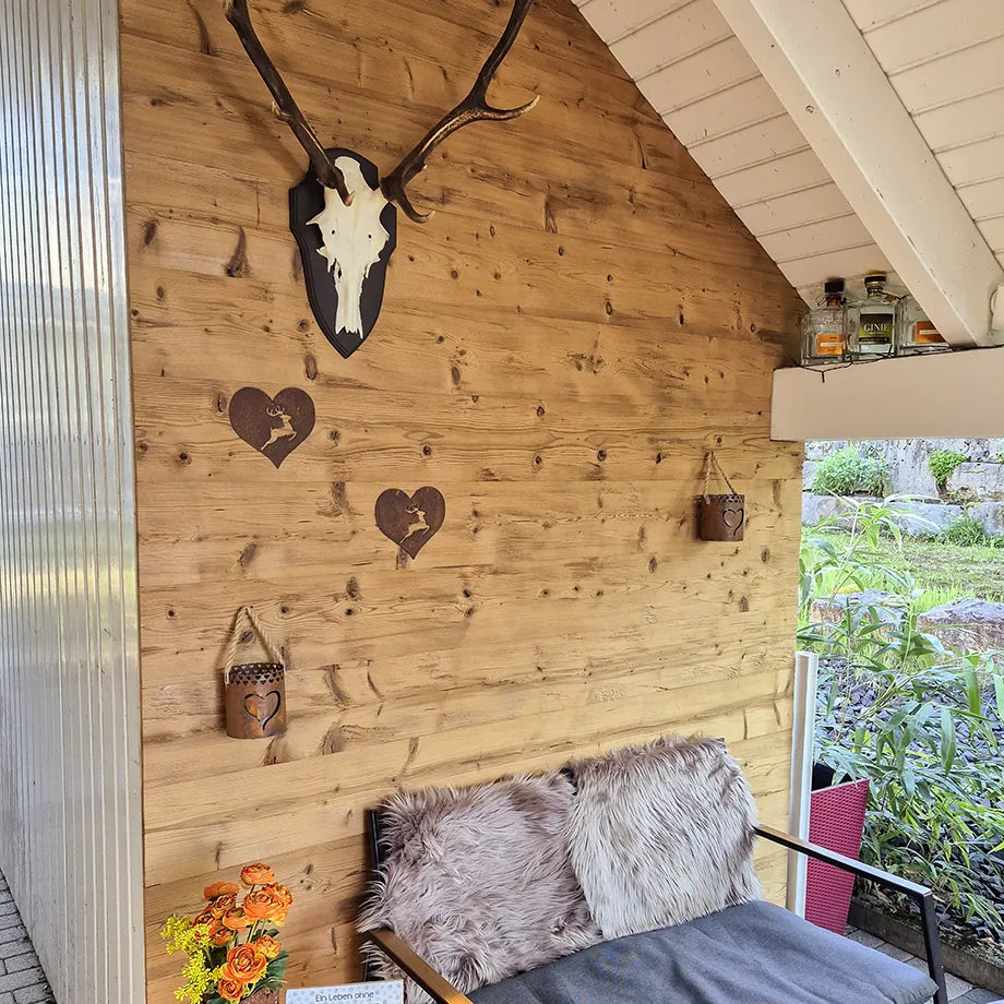 Outlet Wood facade chopped and brushed thermal spruce (special width 189mm)