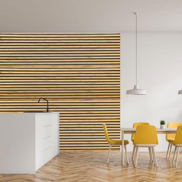 Acoustic Panel Solid Oak Wood, Chopped