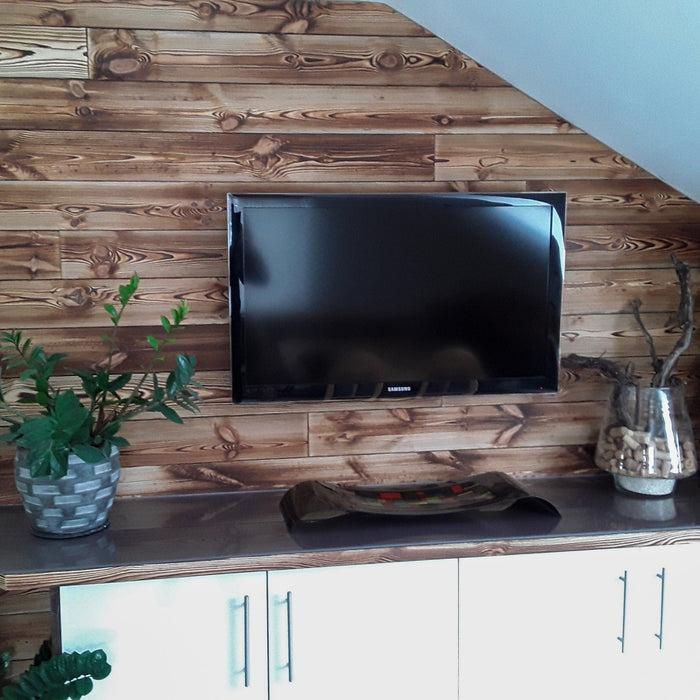 Rivestimento rustico per soffitto / parete in legno di abete sfiammato —  Trumer Holz GmbH