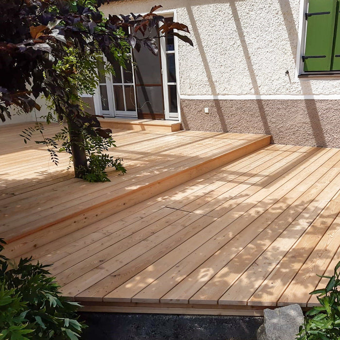 Wooden decking Larch smooth - classic 24mm